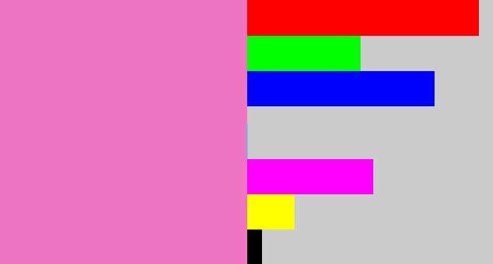 Hex color #ef75c2 - pink