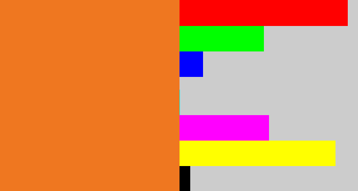 Hex color #ef7720 - orange