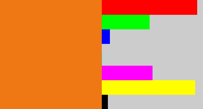 Hex color #ef7814 - orange