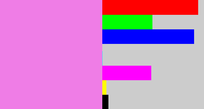 Hex color #ef7de6 - purply pink