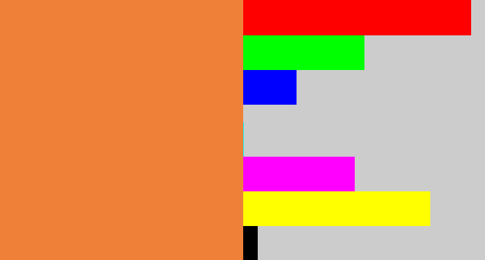 Hex color #ef8038 - dusty orange