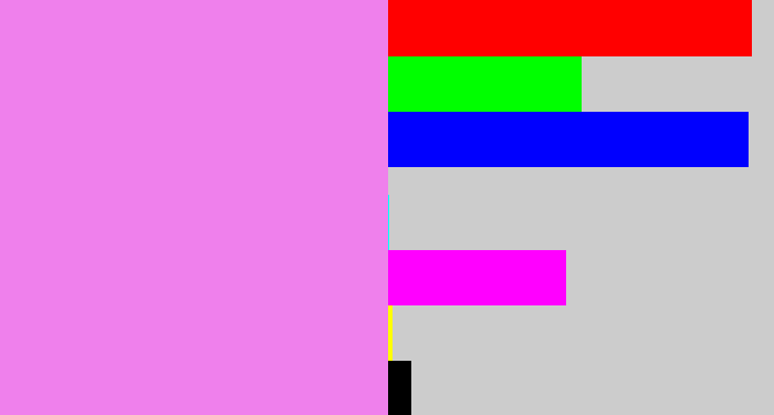 Hex color #ef80ec - purply pink