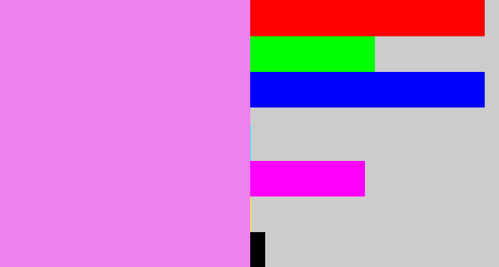 Hex color #ef80ef - purply pink