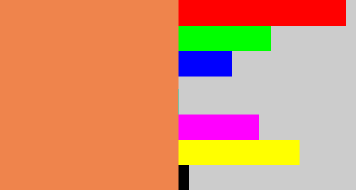 Hex color #ef844c - orangish