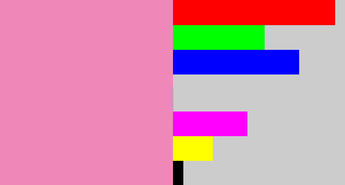 Hex color #ef88b9 - pink