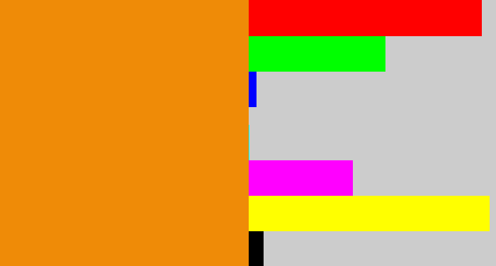 Hex color #ef8b07 - tangerine