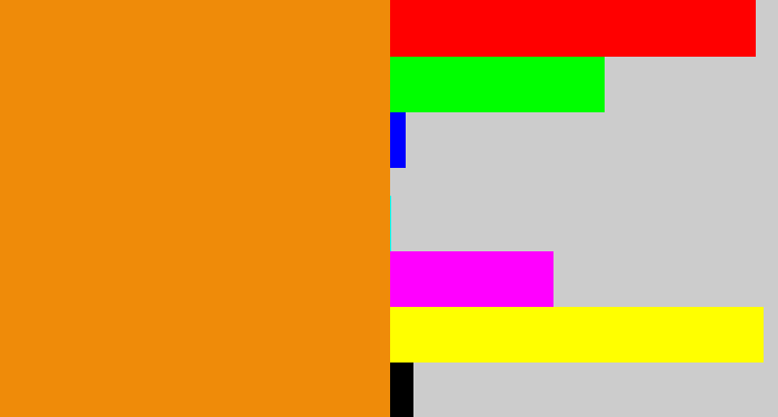 Hex color #ef8b09 - tangerine