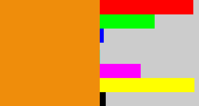 Hex color #ef8d0b - tangerine