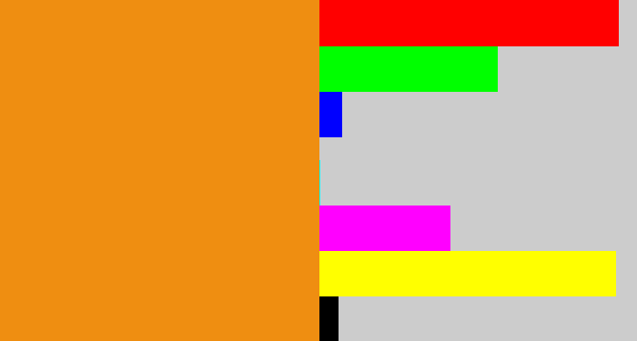 Hex color #ef8e11 - tangerine