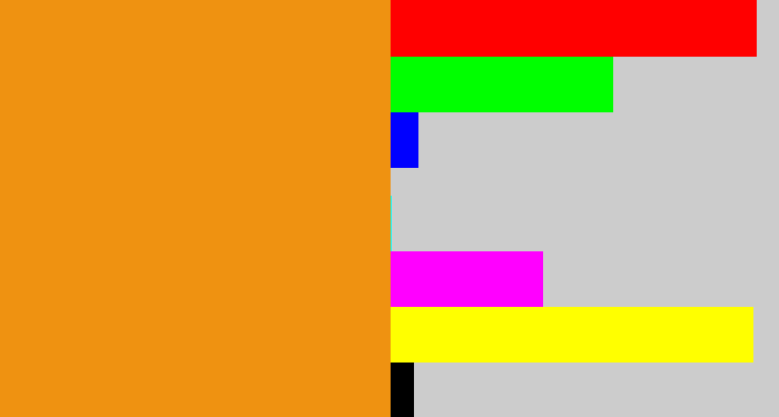 Hex color #ef9211 - tangerine