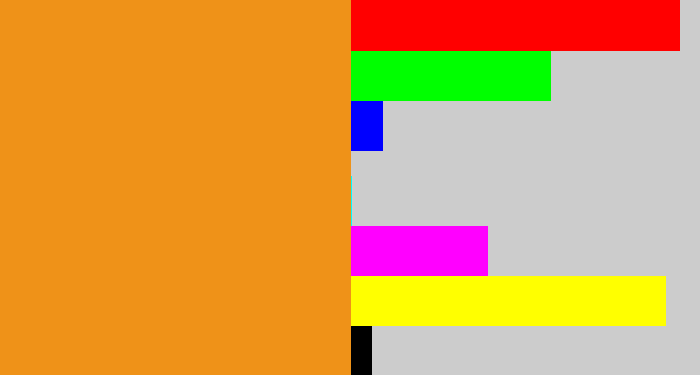 Hex color #ef9218 - tangerine
