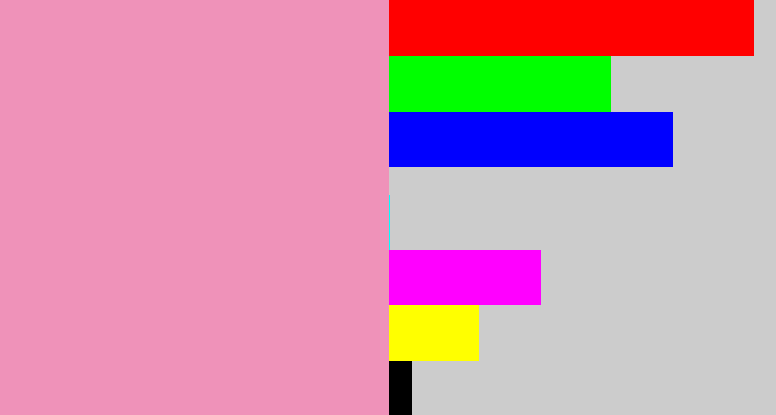 Hex color #ef92b9 - pig pink