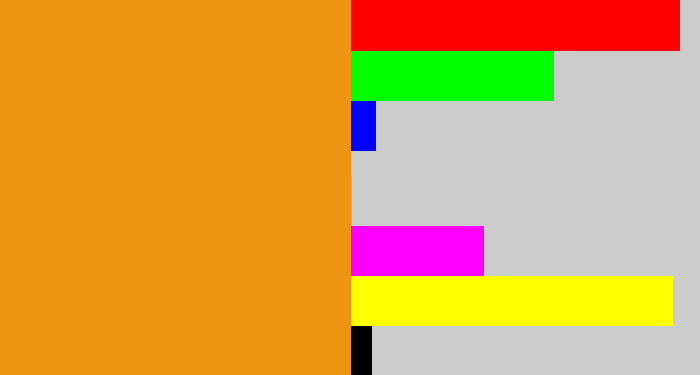Hex color #ef9313 - tangerine