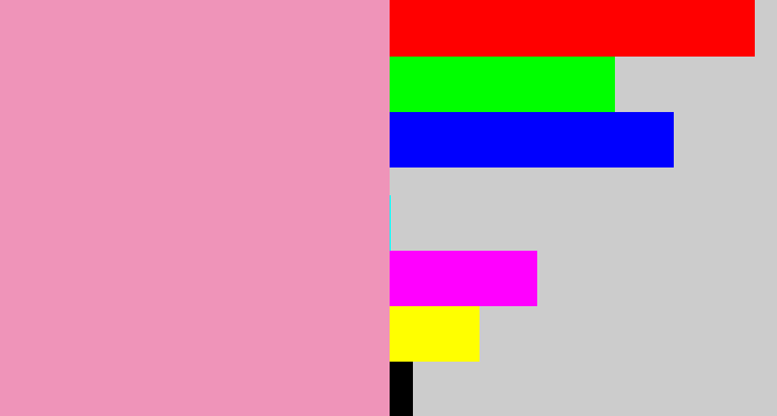 Hex color #ef94b9 - pig pink