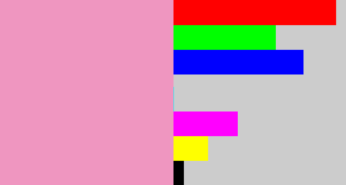 Hex color #ef96c0 - pink