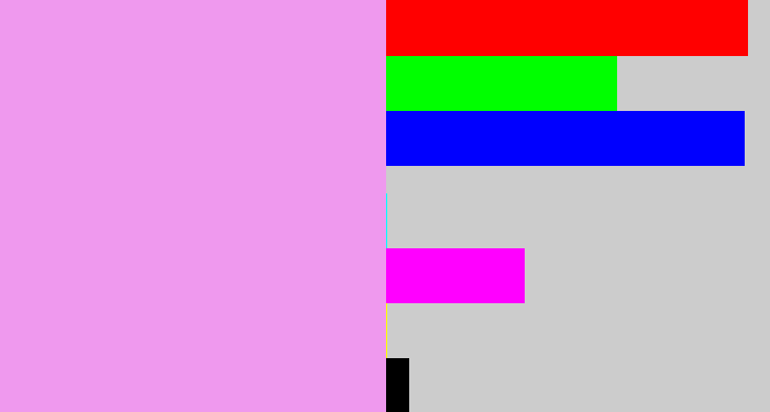 Hex color #ef99ee - lavender pink