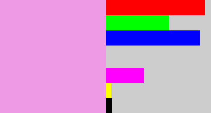 Hex color #ef9ae4 - lavender pink
