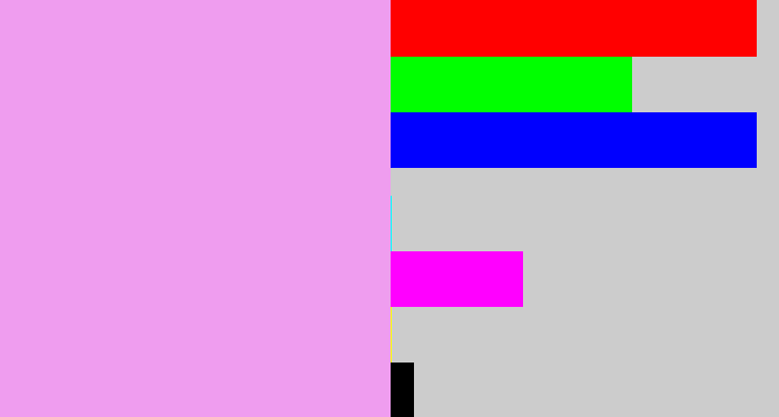 Hex color #ef9def - lilac
