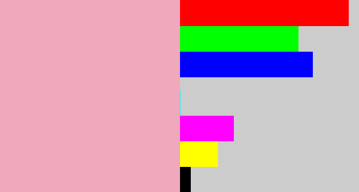 Hex color #efa8bc - soft pink