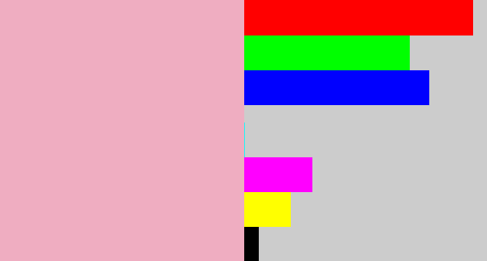 Hex color #efadc1 - soft pink