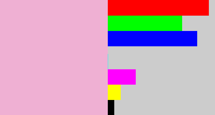Hex color #efb0d3 - powder pink