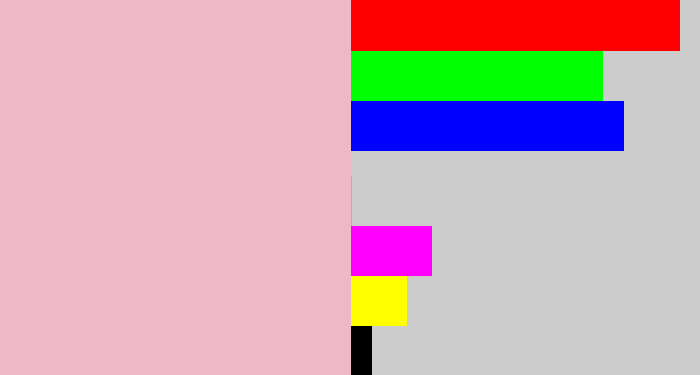 Hex color #efb7c8 - pastel pink