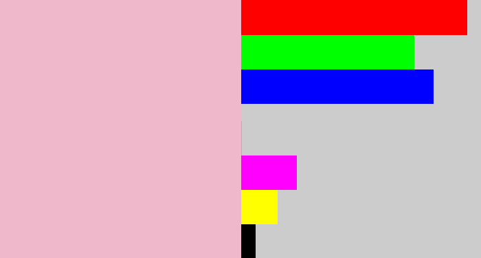 Hex color #efb8cb - pastel pink