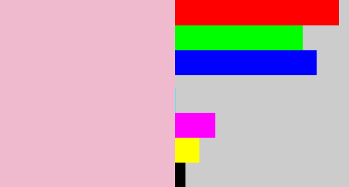 Hex color #efb9ce - pastel pink