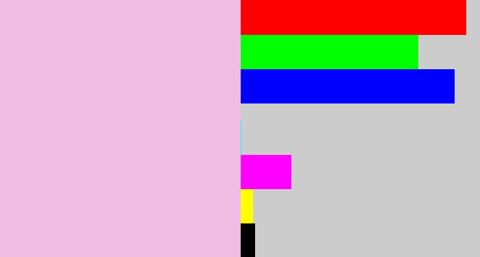 Hex color #efbce3 - pale pink