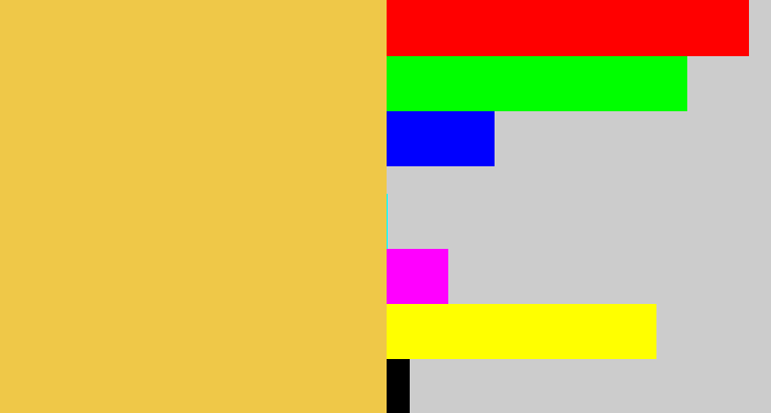 Hex color #efc848 - maize