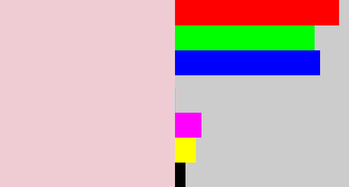 Hex color #efccd3 - pale pink