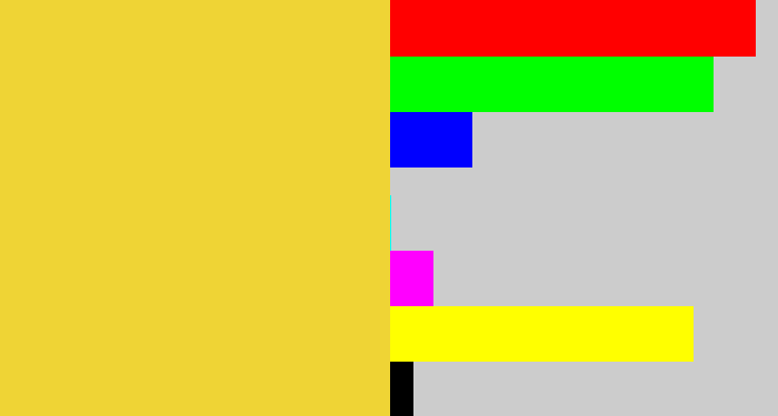 Hex color #efd435 - sun yellow
