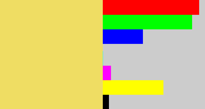 Hex color #efdd63 - dull yellow