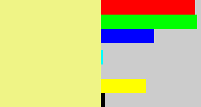 Hex color #eff486 - yellowish tan
