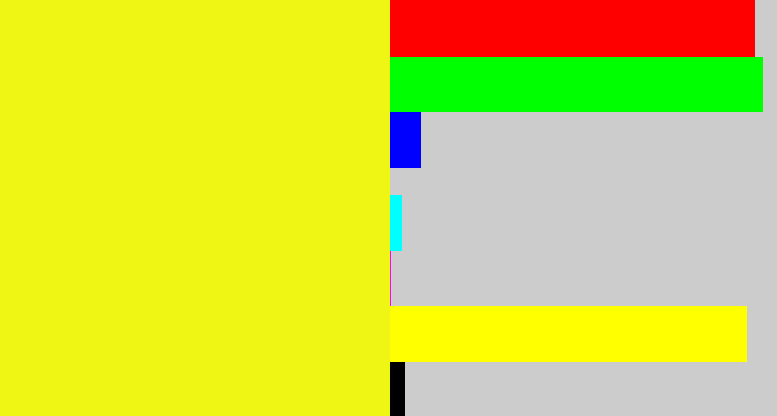 Hex color #eff614 - sunny yellow