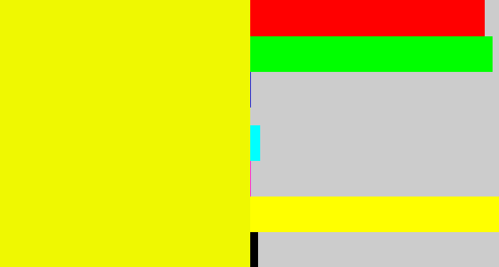 Hex color #eff801 - bright yellow