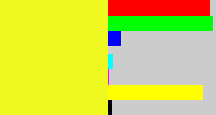 Hex color #eff81f - sunny yellow