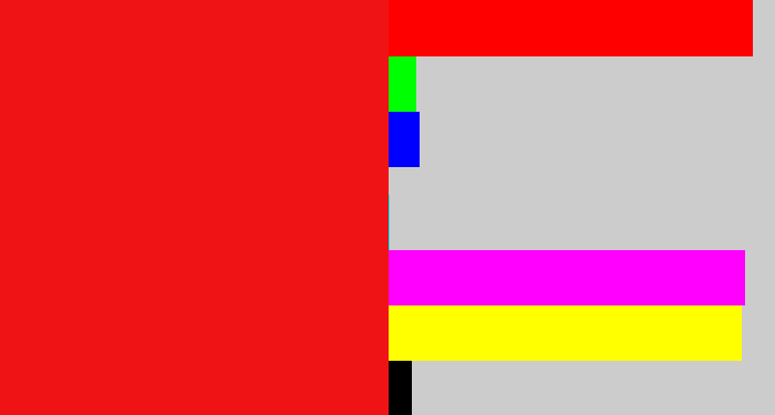 Hex color #f01315 - bright red