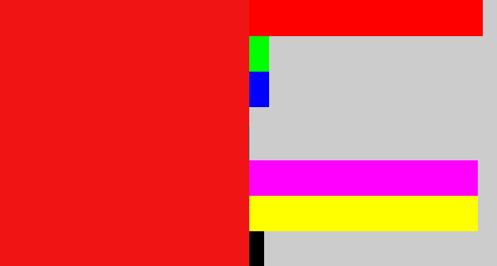 Hex color #f01414 - bright red