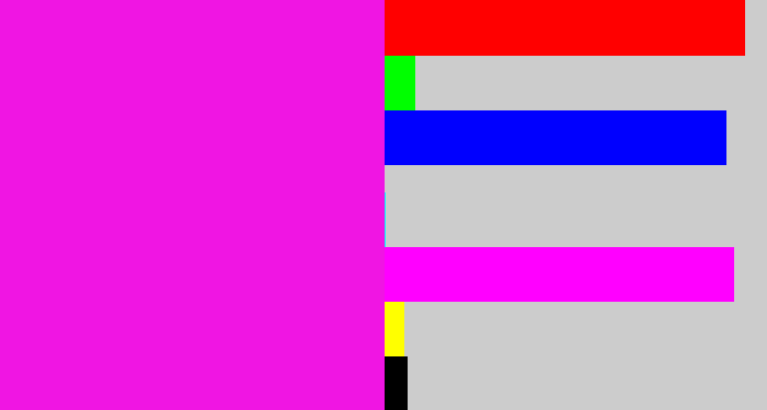 Hex color #f015e3 - pink/purple