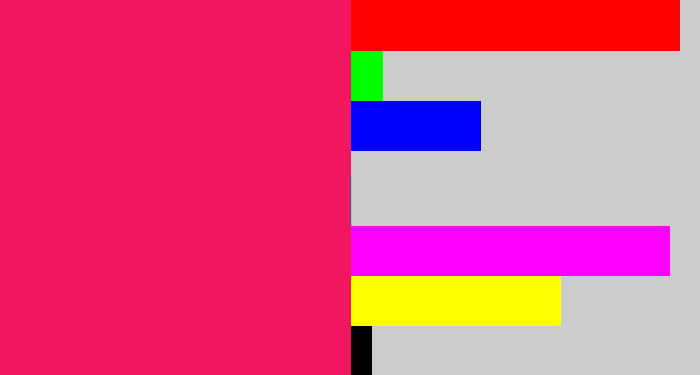Hex color #f0165f - cerise