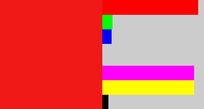 Hex color #f01917 - vermillion