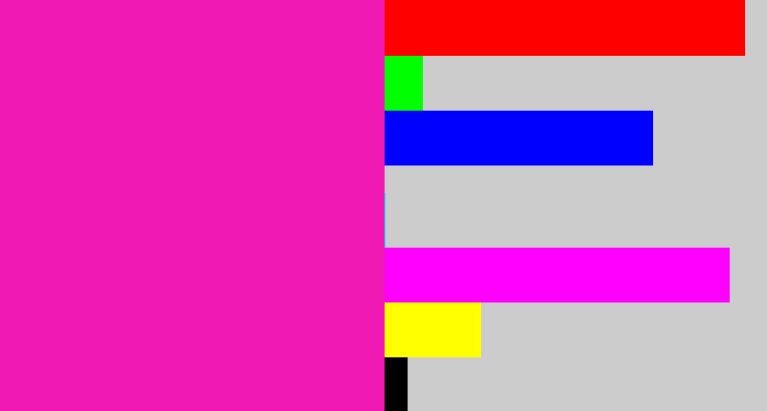 Hex color #f019b3 - bright pink