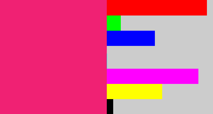 Hex color #f02173 - cerise