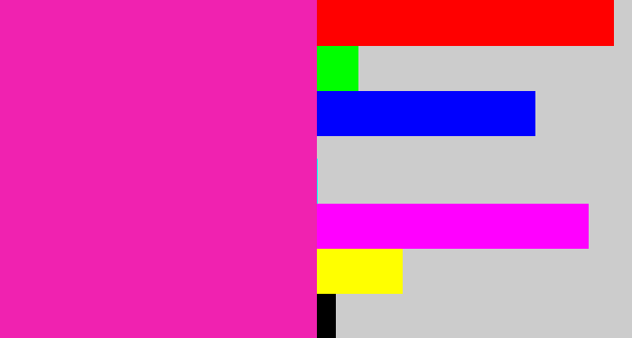 Hex color #f022b0 - bright pink