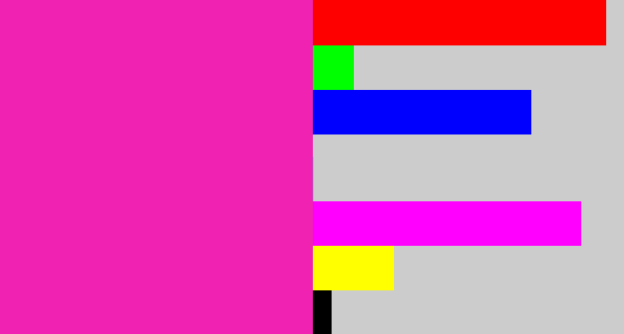 Hex color #f022b2 - bright pink
