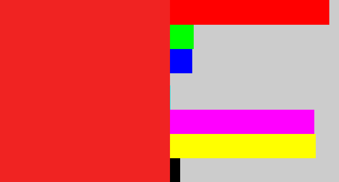Hex color #f02322 - vermillion