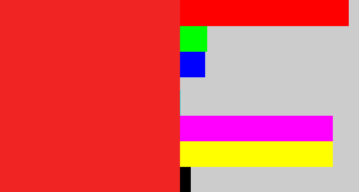 Hex color #f02523 - vermillion