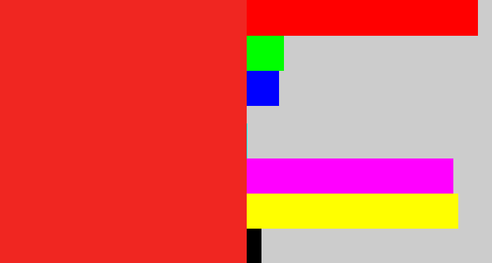 Hex color #f02621 - vermillion