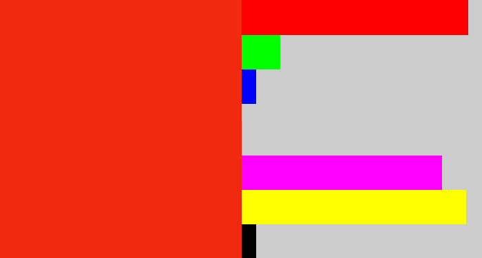 Hex color #f02910 - vermillion